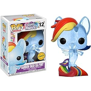 Rainbow Dash Sea Pony (Chase Edition): Funko POP! x My Little Pony - The Movie Vinyl Figure+ 1 Official My Little Pony Trading Card Bundle (21641)