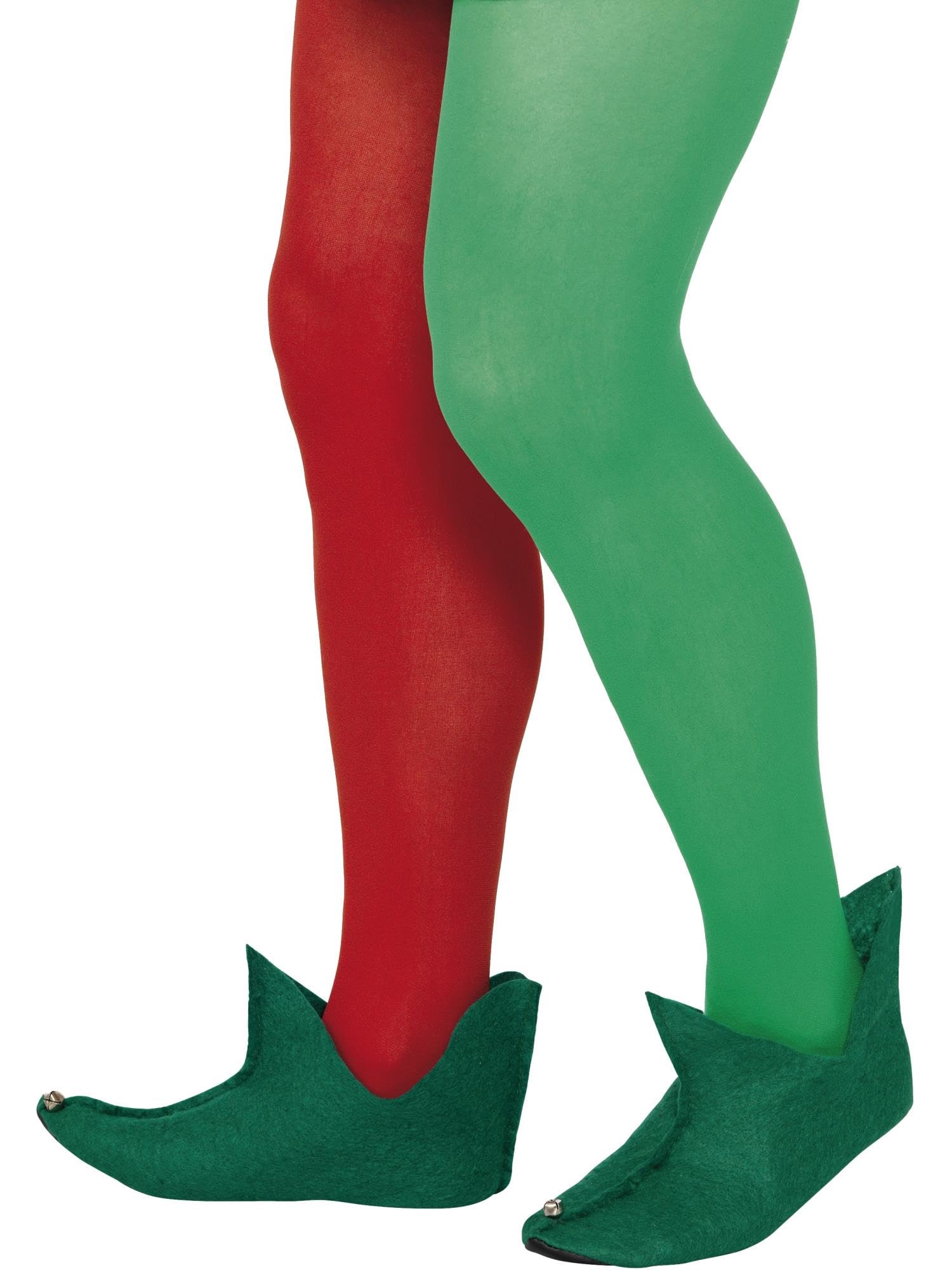Smiffys Elf Boots, Green , Christmas Fancy Dress Accessory, Elf Dress Up Accessories Halloween