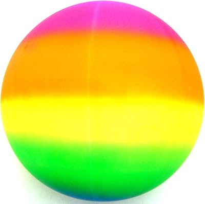 MTS Giant Jumbo 18" Neon Rainbow Rubber Playground Beach Ball - Textured Surface