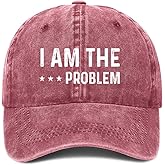 i am The Problem Hat Men Dad Hat Funny Cap Wine Red