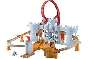 Hot Wheels Toy Car Track Set, Mario Kart Bowser’s Castle Playset & 1:64 Scale Die-Cast Kamek, Interactive Play, with Storage for 30+ Vehicles