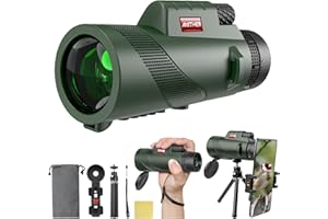 AMITHER 80x100 Monocular Telescope for Smartphone, Monoculars for Adults High Powered HD Compact Scope Portable Handheld Telescope with Phone Adapter & Tripod for Camping Hiking Hunting Bird Watching