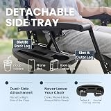 Straame Zero Gravity Chairs Set of 2 Folding Reclining Garden Chairs Black view 5