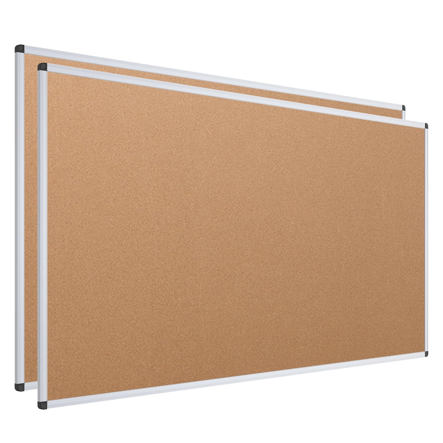 Photo 1 of ***DENTED**VIZ-PRO Cork Notice Board Bulletin Board, 96 X 48 Inches, Pack of 2, Silver Aluminium Frame
