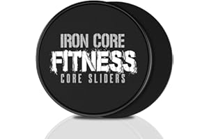IRON CORE FITNESS Core Sliders for Working Out, Dual Sided Exercise Gliding Discs for Use on All Surfaces, Ultimate Core Trainer, Light and Portable, Gym & Home Total Body Workout Equipment