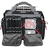 G.P.S. Rolling Range Bag with Telescoping Handle & ATV Wheels | Secure Handguns & Ammo Storage with Lockable Zippers | Durable Shooting Tactical Gear