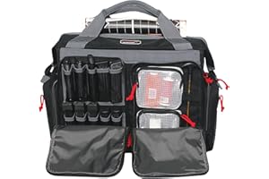 G.P.S. Rolling Range Bag with Telescoping Handle & ATV Wheels | Secure Handguns & Ammo Storage with Lockable Zippers | Durable Shooting Tactical Gear