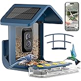 Bird Feeder with Camera Solar Powered : Smart Camera Bird Feeder 2K Live Feed Cam for Outdoor Backyard - Ai Identify Auto Capture Videos Pictures, Gifts for Birdlover Mom Dad, 2.5GHz WiFi