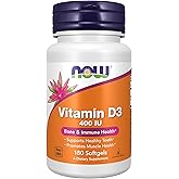 NOW Supplements, Vitamin D-3 400 IU, Strong Bones*, 180 Softgels
