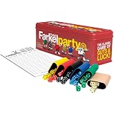 Farkel Party Classic Dice Game | Official Licensed Farkle Set | 36 Dice, 6 Cups, Score Sheets &amp; Storage Tin | Travel Dice Game for Family Game Night | 2+ Players, Ages 8+