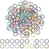 PH PandaHall 200pcs Colored Jump Rings 20 Colors Iron Open Jump Rings, 10mm O Ring Connectors Jewelry DIY Findings for Keychain Choker Earring Necklaces Bracelet Pendants Making, 18 Guage