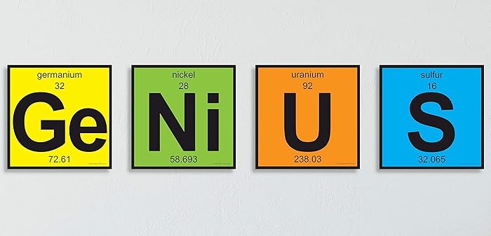 Amazon Com Genius Periodic Table Of Elements Four 8 X8