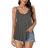 OPOIPIN Women's Casual Tank Top Scoop Neck Sleeveless Summer Spaghetti Strap Camisoles Shirt