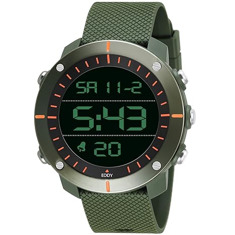 Eddy Hager 800 Digital Army Green Sports Watch - for Men