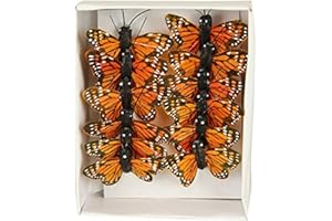 Shinoda Design Center 12Pc Monarch Butterfly Decor, 1", Orange