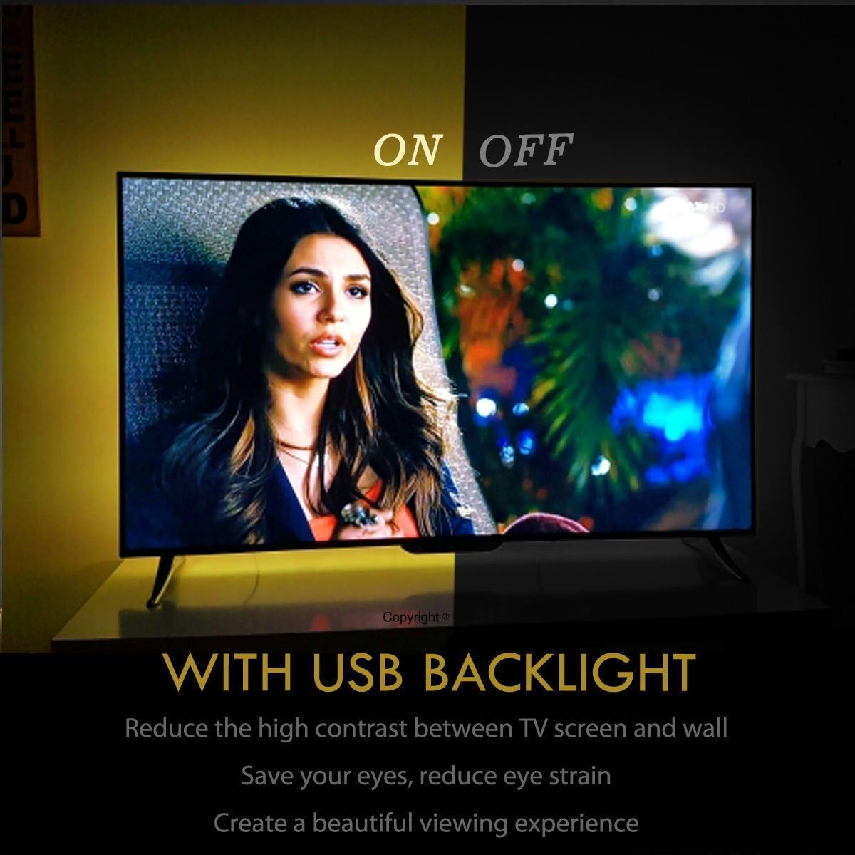 USB Powered LED Strip Lights TV Backlights Kit for 50 to 55 Inch TV - Image 3
