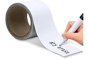 Houseables Magnetic Strip, Magnetic Tape, Magnet Tape, Magnet Roll, Dry Erase Label, Strips for White Board, Write On Labels, Whiteboard Sheet, Dry Erase Sheet, Writable, Wipe Off, Blank, 3 IN x 10 FT