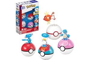 MEGA BRANDS MEGA Pokémon Action Figure Building Toys Set, Water-Type Trainer Team with 79 Pieces, 2 Inches Tall, for Kids