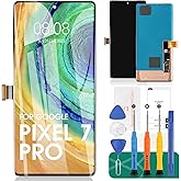 OLED for Google Pixel 7 Pro Screen Replacement GP4BC GE2AE Display Touch Digitizer Assembly Support Fingerprint Unlock 6.7 Inch Repair Kit (Without Frame)