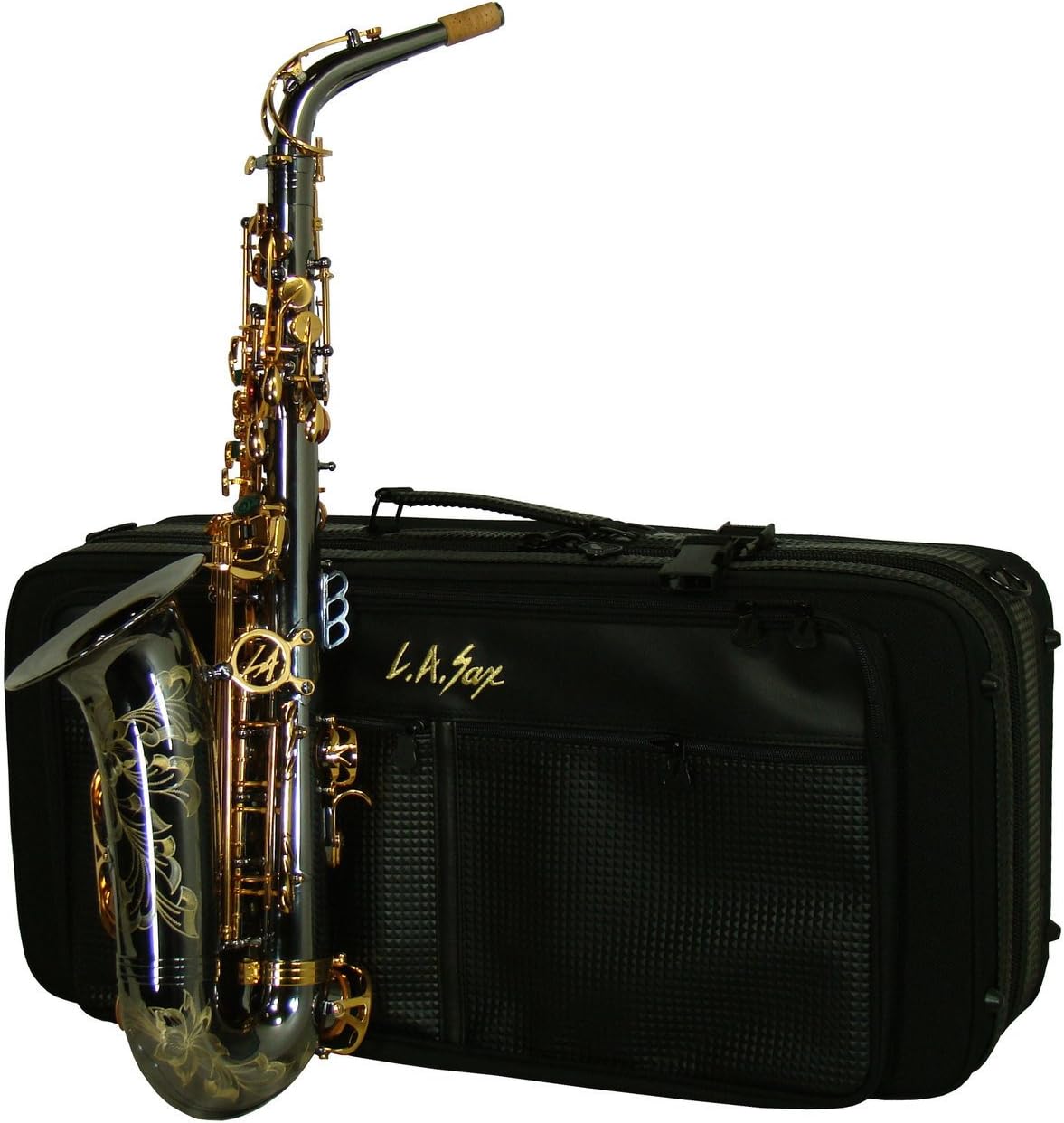 LA Sax Big Lip Series "X" Alto Saxophone - Black with Silver Keys & Neck