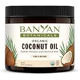 Banyan Botanicals Coconut Oil &ndash; Expeller Pressed Organic Coconut Oil &ndash; Massage Oil for Naturally Hydrated Skin and Hair &ndash; 14.5 oz &ndash; Refined, Non GMO, Sustainably Sourced