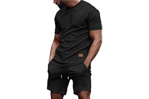 AGSEEM Men's Track Suits 2 Piece Outfits Casual Short Sleeve Shirt and Shorts Set Sweatsuit Summer Tracksuit
