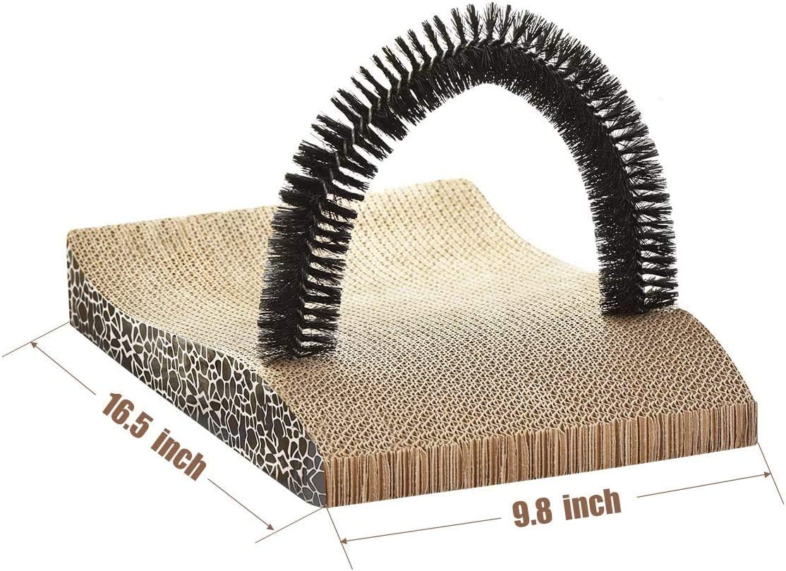 FUKUMARU Pet Fur Grooming Cat Scratching Pads, Cats Self Groomer Massager Scratcher Toy Brush : Pet Supplies