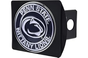 Pennsylvania State University Lions Black Metal Hitch Cover with 3D Color Team Logo by FANMATS - Round Molded Design – Easy Installation on Truck, SUV, Car - Ideal Gift for NCAA College Fan/Student