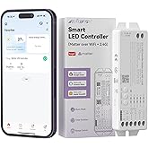 MIWISE Matter LED Controller,Dimmable WiFi Controller for LED Strip Light,Works with Alexa/Google Assistant/Homekit/Apple Home/Siri,for Single Color/CCT/RGB/RGBCCT/RGBW COB LED Strip Light,DC12-48V