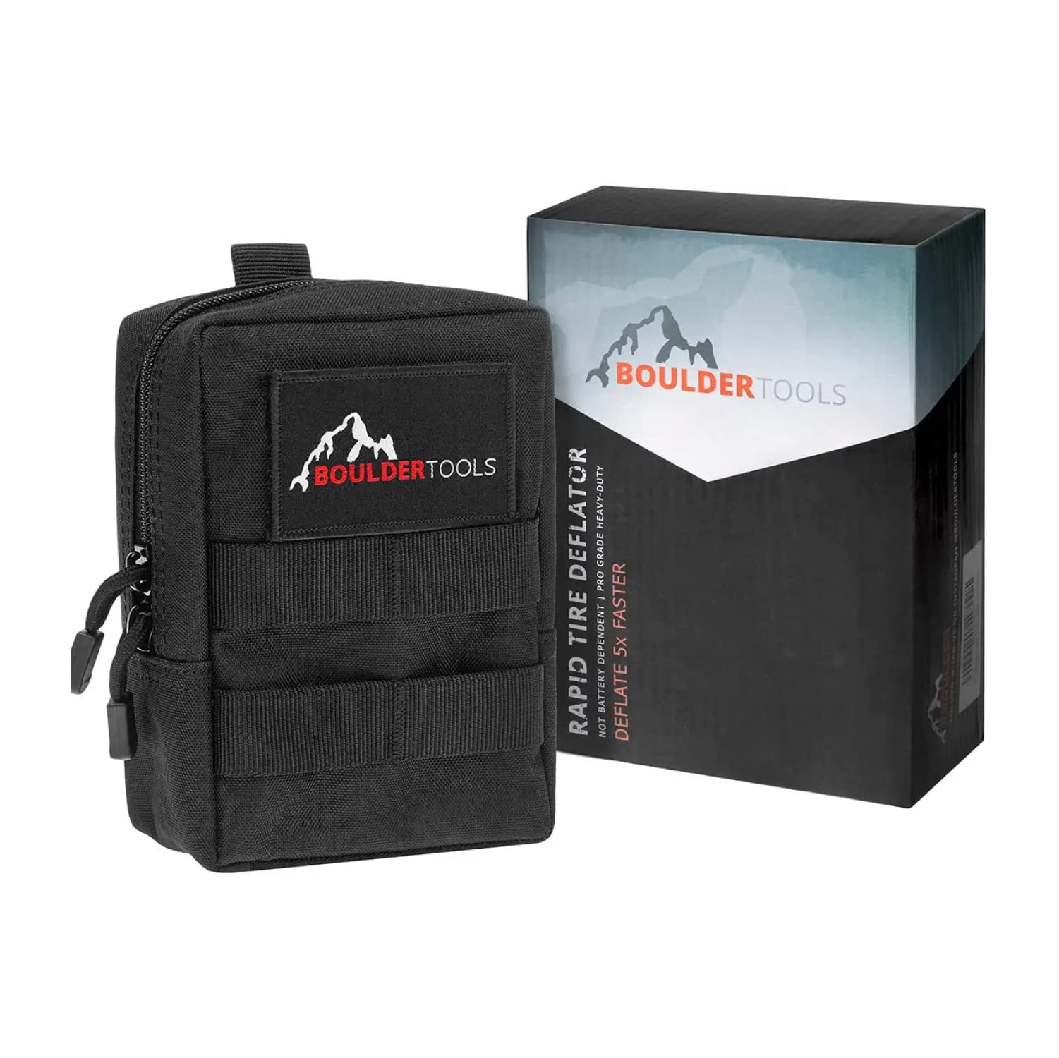 Boulder Tools Heavy Duty Rapid Tire Deflator & Molle Pouch Precision