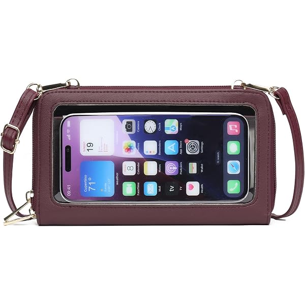 GOIACII Borsa a tracolla da donna per cellulare, grande capacità, con