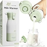 JDZ Portable Bottle Warmer 16000mAh Rechargeable, 17oz Milk Warmer for Travel with Rapid Heating, 7 Temp Settings, 316 Stainless Steel Water Warmer with LED Display for Breast Milk, Formula, Water