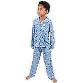 Leveret Kids Button Down Pajamas Boys & Girls 2 Piece Christmas Pajama Set (Size 2-14 Years)