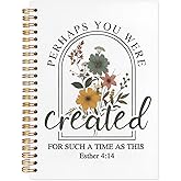 SNNDER Boho Floral Christian Notebook, Esther 4:14 Bible Journaling Notebook, Christian Journals for Women, Prayer Journal, Church Notes Notebook, Scripture Hardcover Spiral Notebook 5.5x8.3 Inch