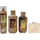 Bath & Body Works Vanilla Cafe Trio Gift Set - Fragrance Mist, Body Lotion and Body Wash with a Himalayan Salts Springs Bar Soap