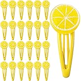 MBAIYO 25 Pcs Lemon Slice Snap Hair Clips for Women, Stylish Bangs Side Hairpins Creative Barrettes Hair Accessories for Women Girls
