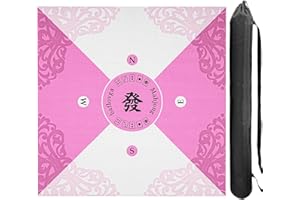 BAFLOVGA 31.5" Thick Mahjong Mat with Carrying Bag, Mahjong Tablecloth, Anti Slip and Noise Reduction Mahjong Table Cover Mat, Board Game Table Mat for Poker, Dominoes, Card, Board & Tile Games