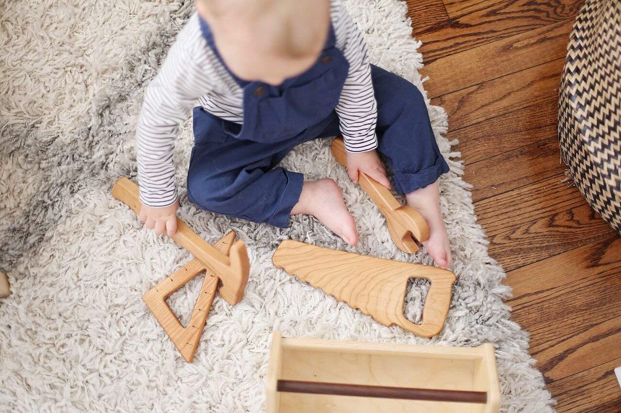 wooden tool box for toddlers