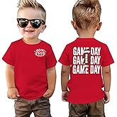Blithestars Toddler Football Shirt Boys Girls Football Game Day T-Shirt Kids Sports Fans Lightning Print Short Sleeve Tee Top