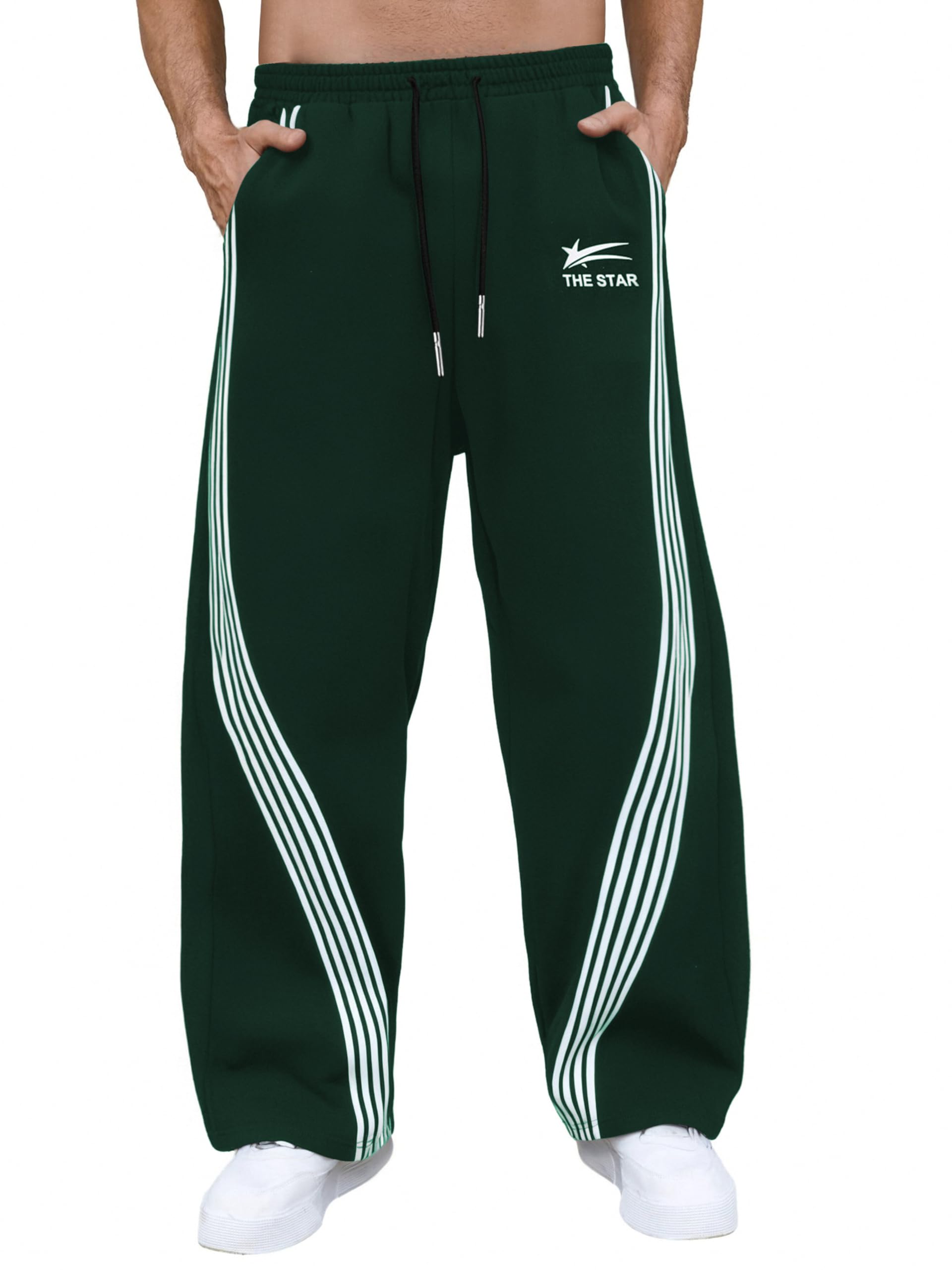 GORGLITTER Men's Baggy Wide Leg Sweatpants Y2K