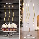 LFBEST 12 Pieces Twisty Gold Birthday Candles with Holder Cake Decoration view 5