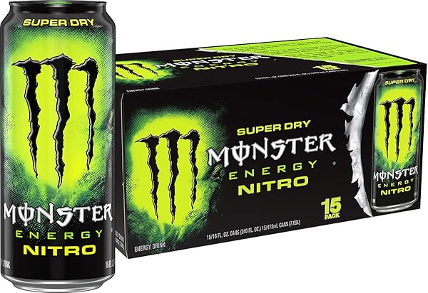 MONSTER ENERGY NITRO SUPER DRY, MAXIMUM STRENGTH, ENERGY DRINK, 16 OUNCE