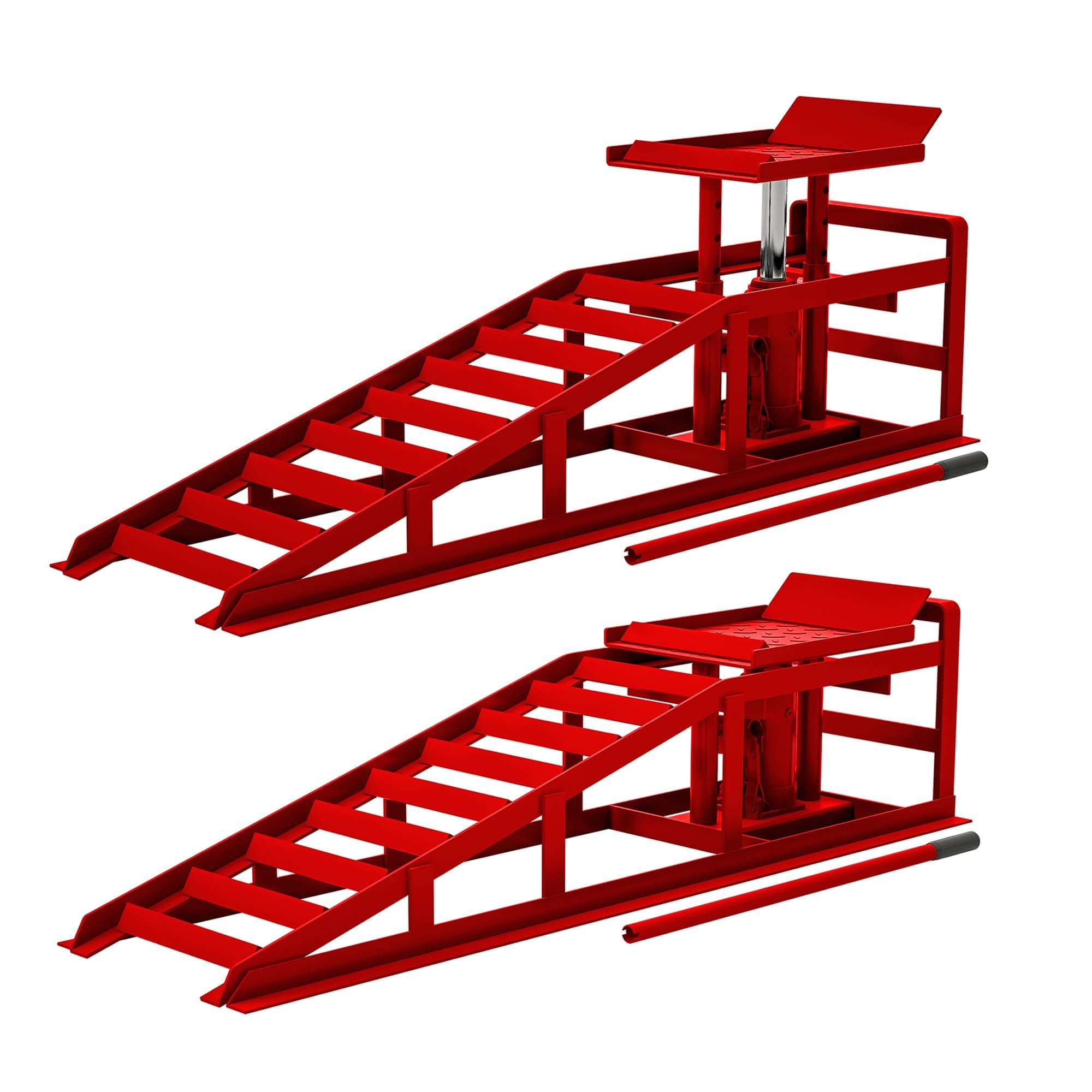 Photo 1 of 2 Pack Hydraulic Car Ramps 5T 10000lbs Low Profile Car Lift Service Ramps Truck Trailer Garage,Height Hydraulic Vehicle Ramps, Lift Height 11.61-16.21 Inches