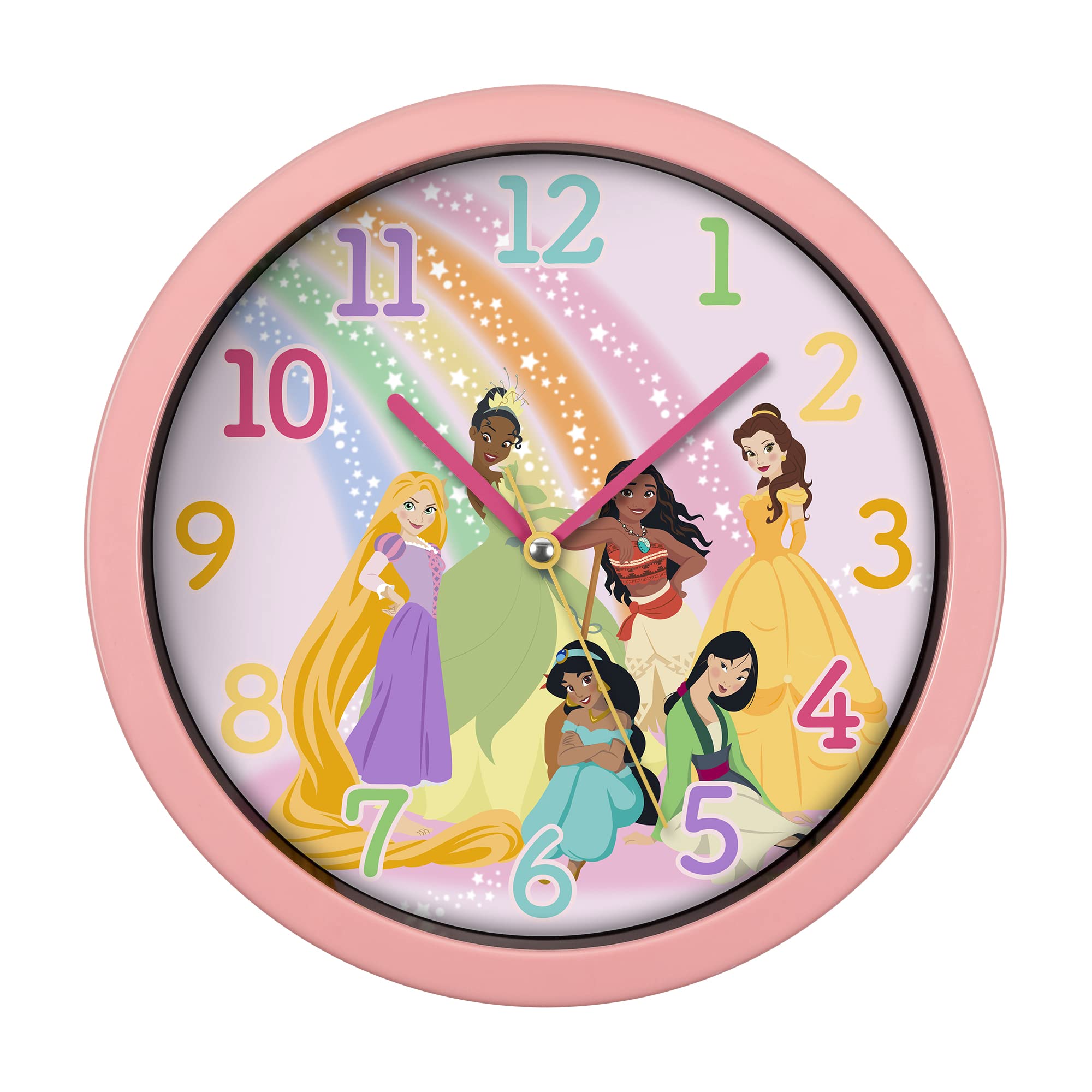 Disney Princess Pink Wall Clock PN3089, One Size