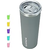 BJPKPK Skinny Tumbler with Lid 20 oz Stainless Steel Slim Vacuum Insulated Tumblers Cup,Gray