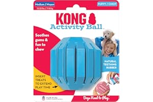 KONG Puppy Activity Ball - Soft & Durable Natural Puppy Rubber Dog Toy - Chew Toy for Teething Puppies - Eases Aching Teeth & Gums - for Small Puppies - Randomly Provided Color