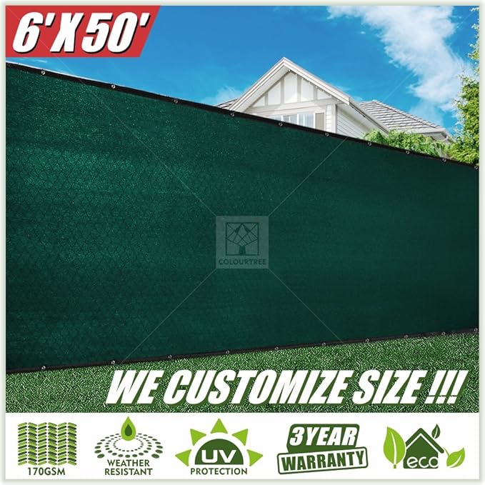 ColourTree 6' x 50' Green Fence Privacy Screen Windscreen