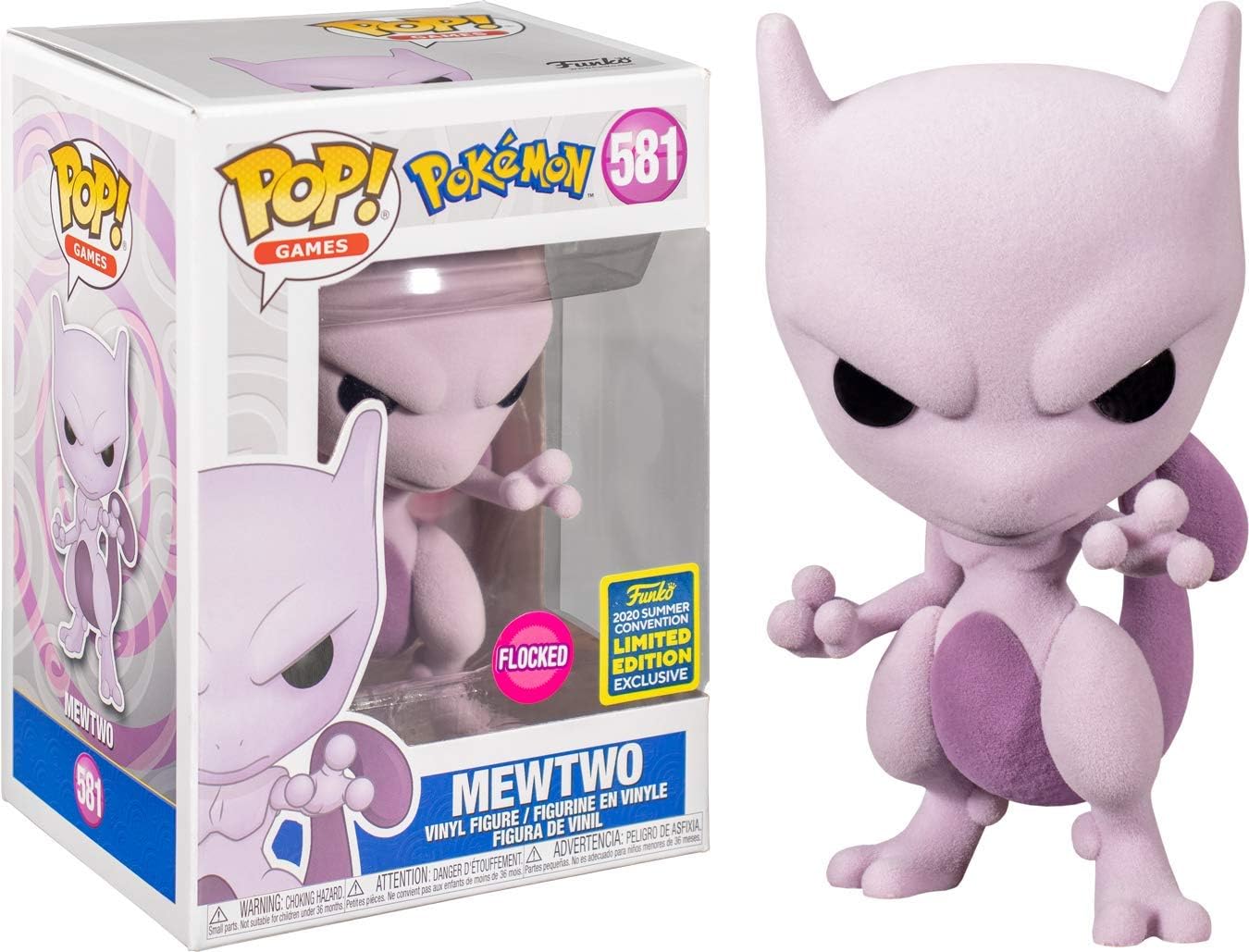 Funko Pop! Games #581 Pokemon Flocked Mewtwo (2020 Summer Convention Exclusive), Assorted - Image 5