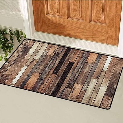Amazon Com Wooden Inlet Outdoor Door Mat Brown Old Hardwood