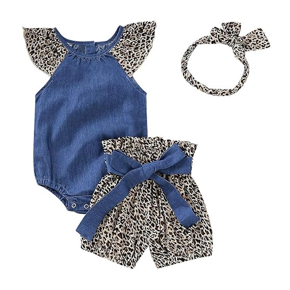 shorts leopard print jungle style jumsuit jeam sleevs leopard